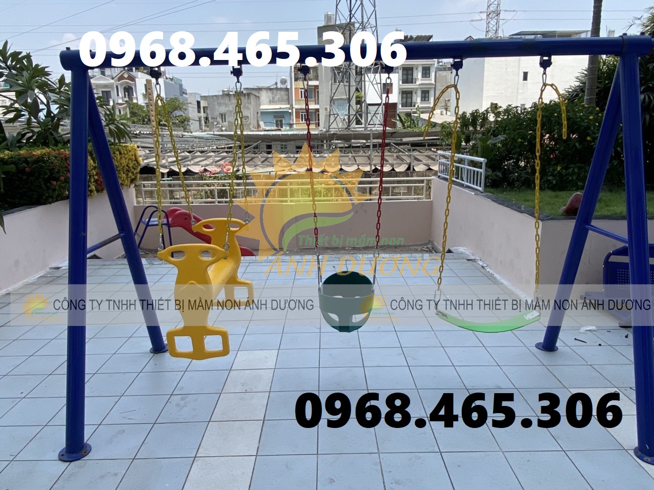 Xích đu treo mầm non, xích đu thuyền rồng sàn lắc cho mầm non